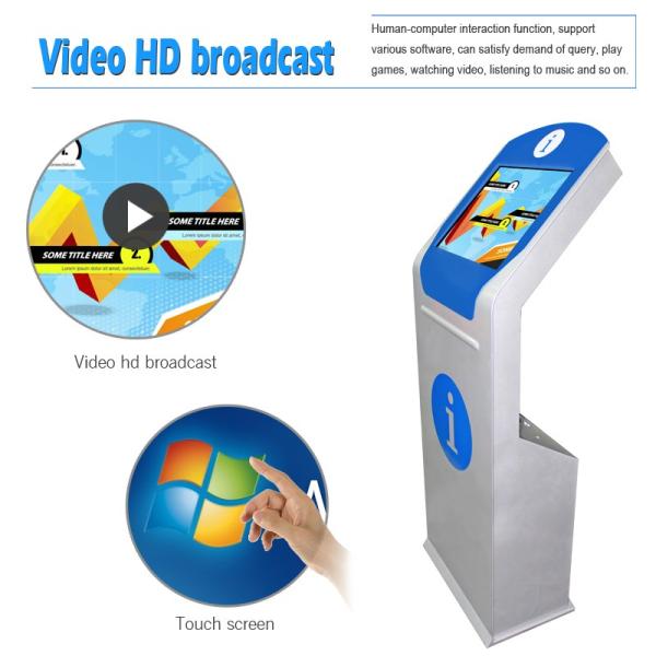 All In One PC Interactive Touch Screen Kiosk Elegant Design For Bus Station