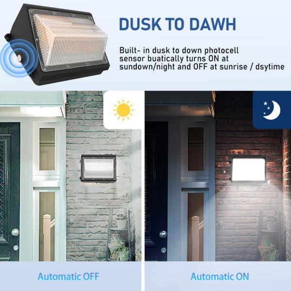40W 5000K LED Wall Pack Light with Motion Sensor IP65