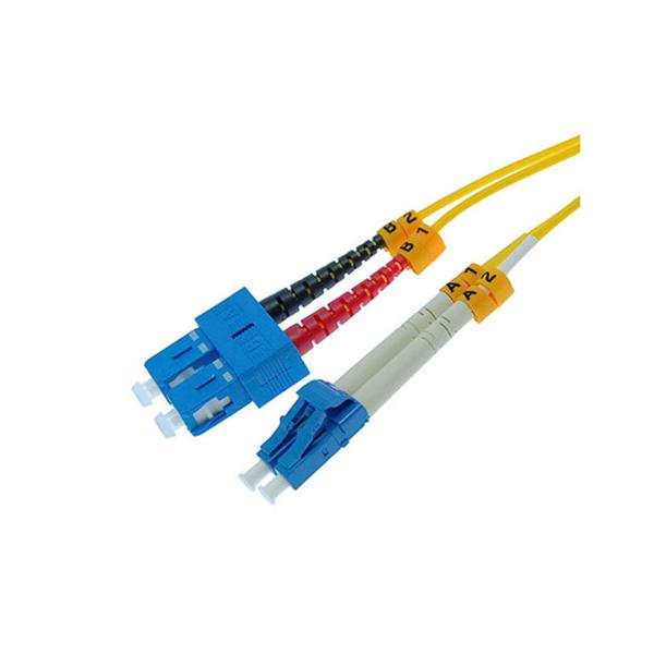 LC-SC 9 / 125 G652D OS2 Fiber Optic Duplex Patch Cords PVC / LSZH