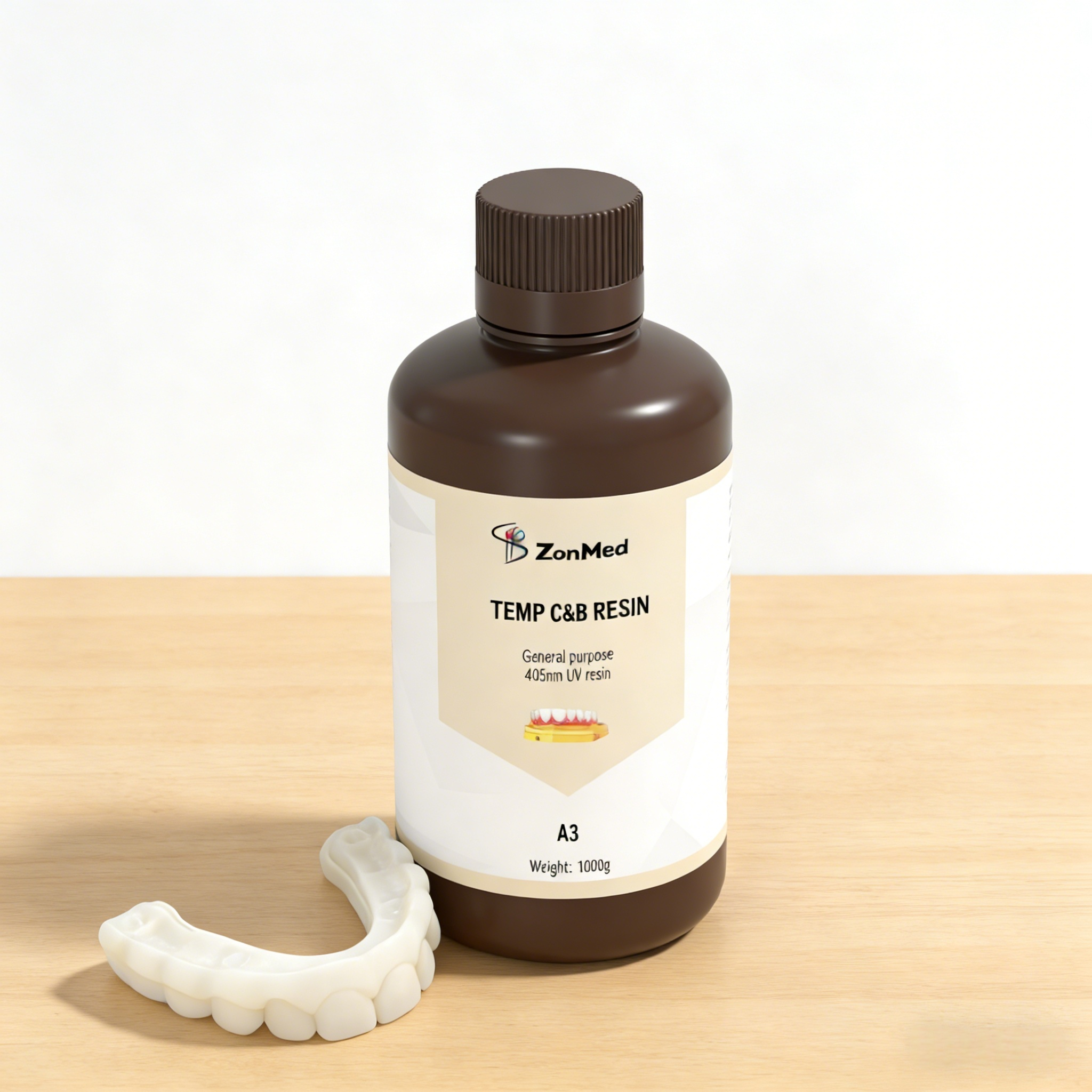 Regular DLP Printer And LCD Printer Compatible 3D Printing Temporary Crown Resin Biocompatible FDA Approved Dental Material
