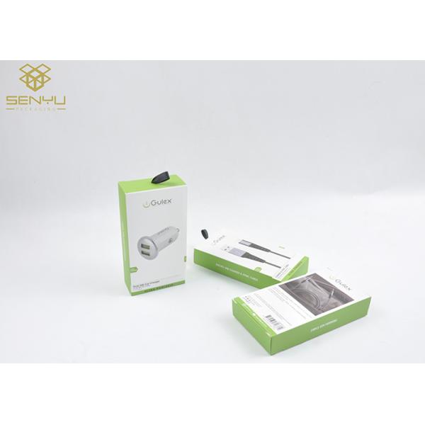 Green Mobile Accessories Packaging Car Charger Packaging With Blister Insert