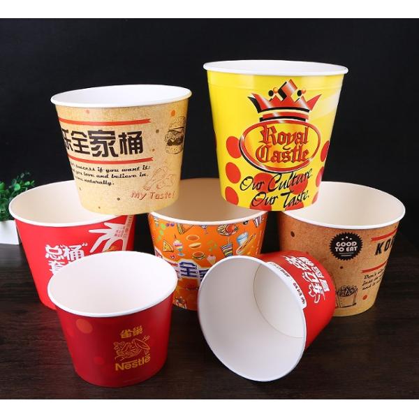 Logo Customized Chicken Bucket Take Out Containers , Disposable Lunch Boxes