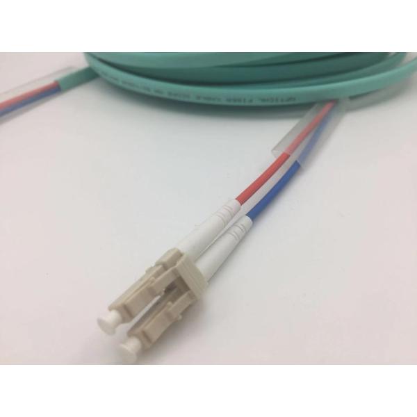 Flat Twin OM3/OM4 Ruggedized Fiber Optical Patch Cord LC To LC Multimode Duplex