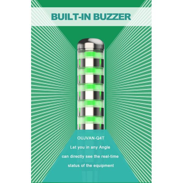 Foldable Base Single Layer Tricolor LED Signal Tower Light, 90dB Buzzer IP54 Aluminum Industrial Warning Lamp for CNC SMT Automation Equipment