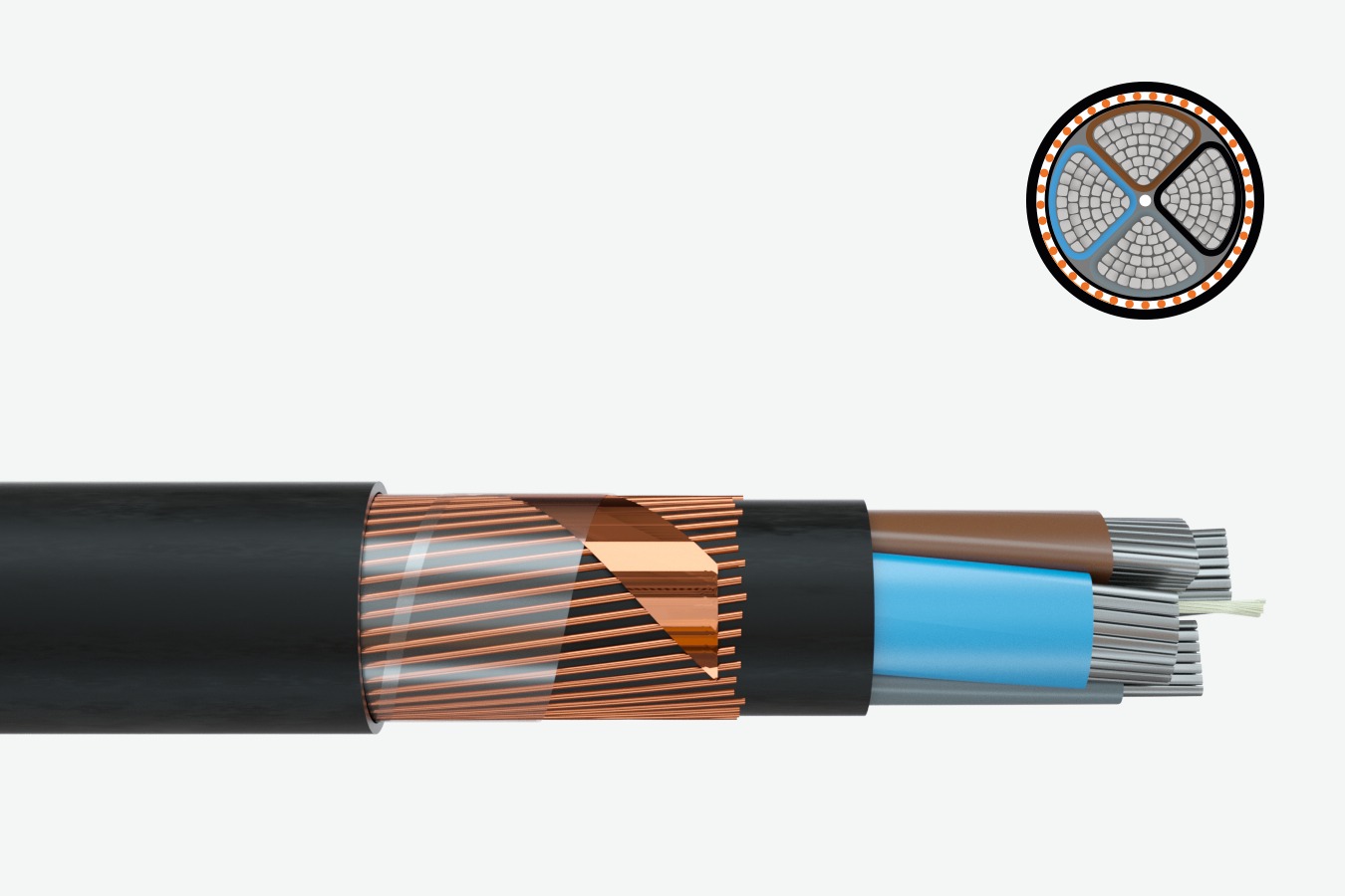 Halogen-free Multi-core Aluminum Power Cable 0.6/1kV for Underground Applications