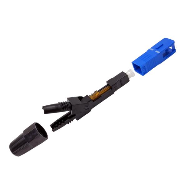 Clamshell SC-APC Fiber Optic Quick Connector 0.3dB Insertion Loss Easily Installed 55cm