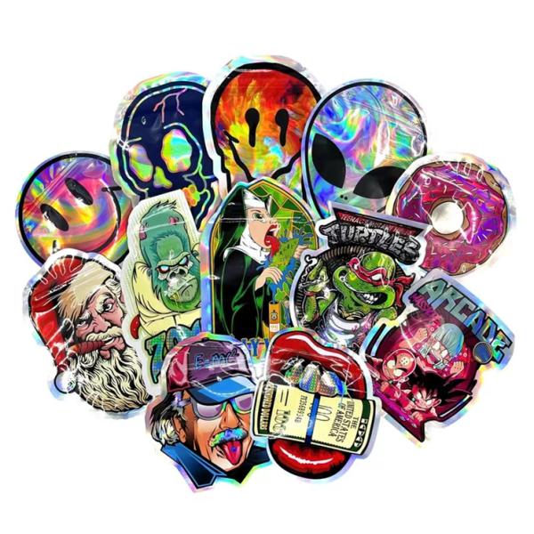 Custom Printed Irregular Shape Mylar Plastic Pouches Packaging For Cookie 3.5g 7g