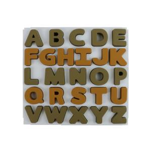 Food Grade Kids Silicone Puzzle With Letters Alphabet Shape