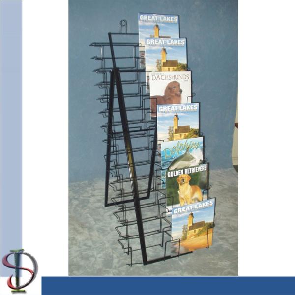 Collapsible 12Wire Pockets Floor Display Stand For Calendar