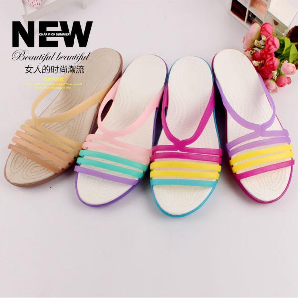 Ladys Tpu Upper Open Toe Eva Wedge Sandals
