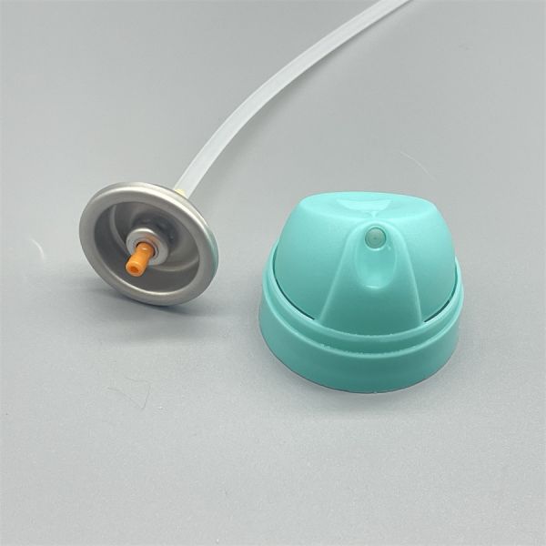 Deodorant body spray valve wide-mist dispenser close-up view