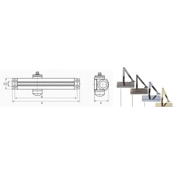 Heavy Duty Adjustable Automatic Door Closer Listed Medium For 150 Kg Door