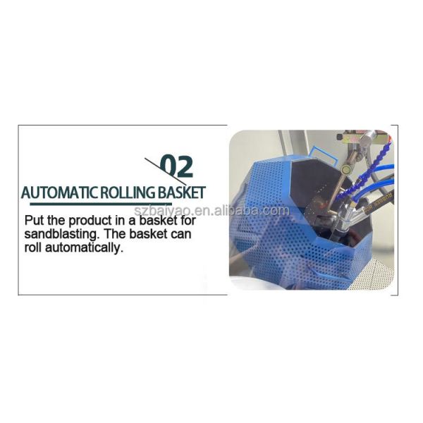 Cleaning Metal Automatic Sandblasting Machine Sandblasting Cabin with Rotating Basket