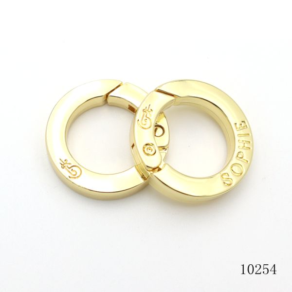 26mm Gold Spring Ring O Ring Carabiner Open Gate Ring with Custom Logo