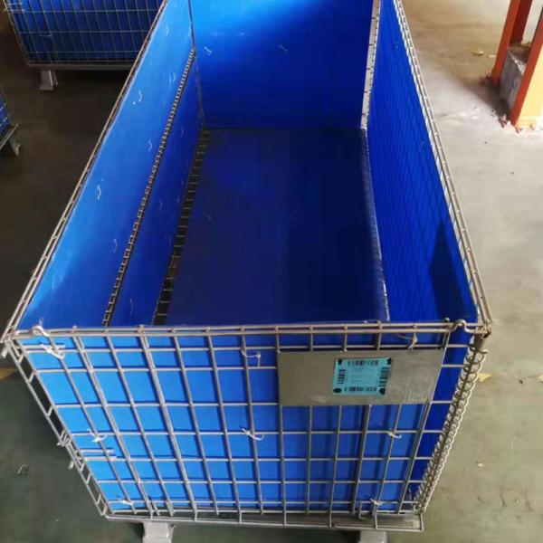 Heavy Duty Collapsible Wire Mesh Cages Foldable Structure With Caster Wheels