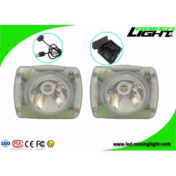 USB Charging Miners Helmet Light IP68 13000lux PC Material With OLED Screen
