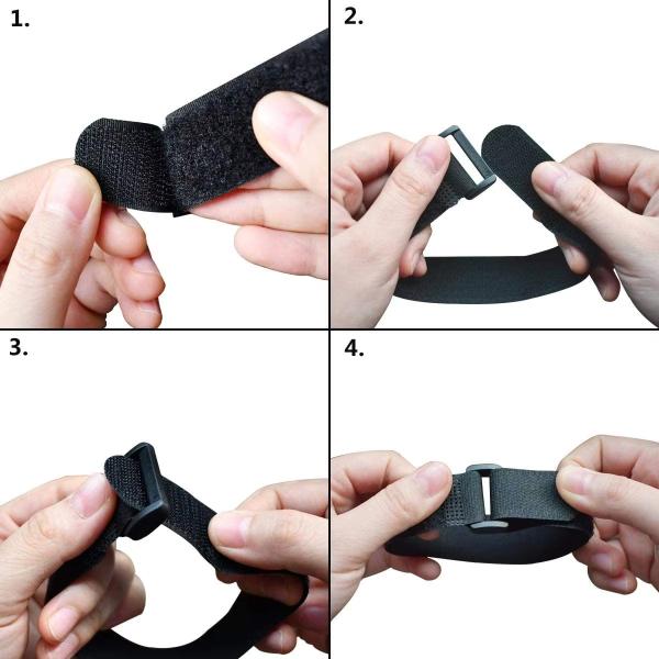 Black Hook And Loop Cable Straps Nylon Self Gripping Straps Reusable For USB Cables