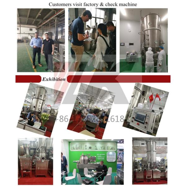Fluid Bed Dryer 160-240Kg/Batch 0.4-0.6Mpa PLC Control Touch Screen FL-200