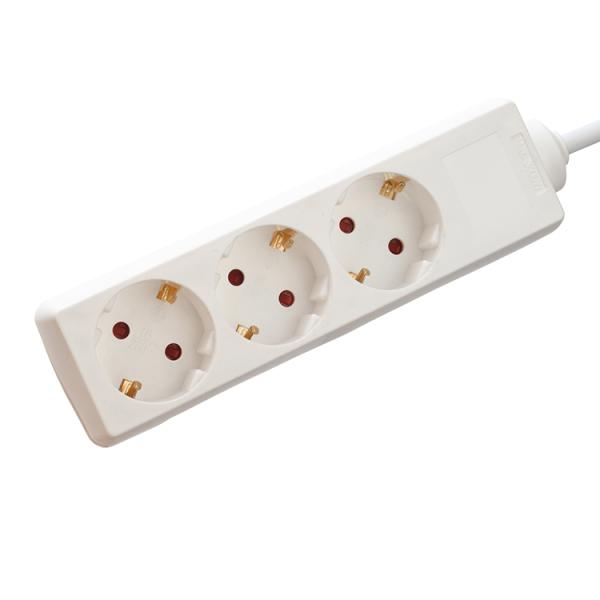 Various Standards 3*0.75mm Power Cable Multi Plug Power Socket Extension 3 Way Universal Extension Cable 250V/16A White