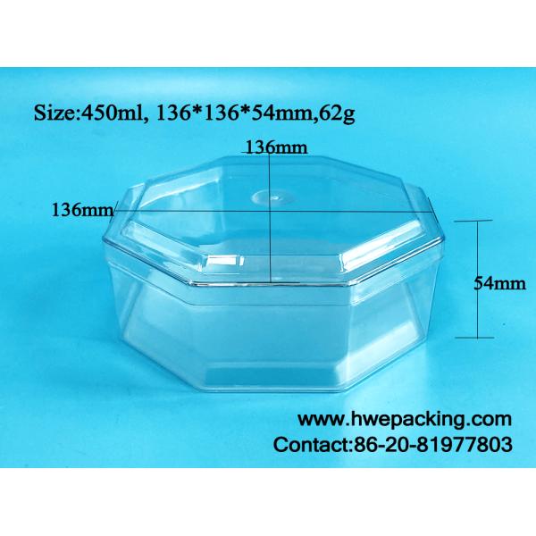 Octagonal Custom Nut Meat Cubilose 15oz Clear PET Box