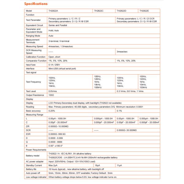 Hand Held Lcr Meter 1ghz Selectable Test Signal Level DCR Function