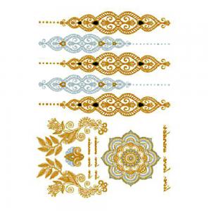 Quality Waterproof Non Toxic Gold Foil Body Tattoo Sticker for ladies for sale