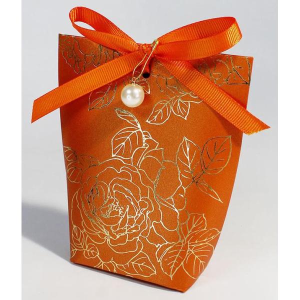 Customized Creative High-end Wedding Candy Paper Packaging Box Pearl Hot Stamping Champagne Color Souvenir Gift Box