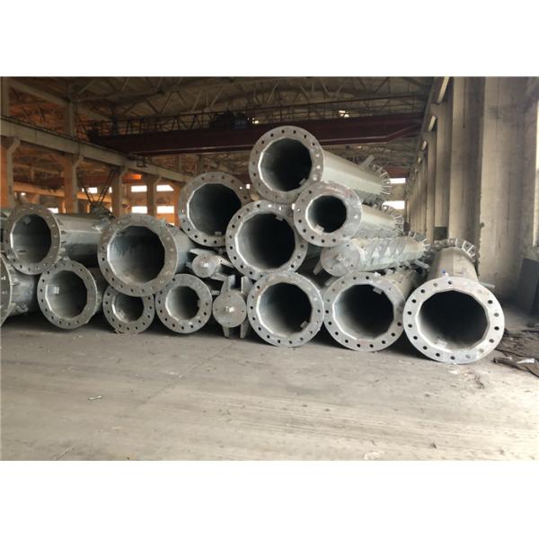 High Voltage 220KV Galvanized Steel Pole For Transmission Lines Multi Shape