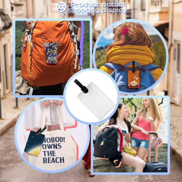 PU Leather Blank Sublimation Baggage Tag Custom Print Your Picture Luggage Tag
