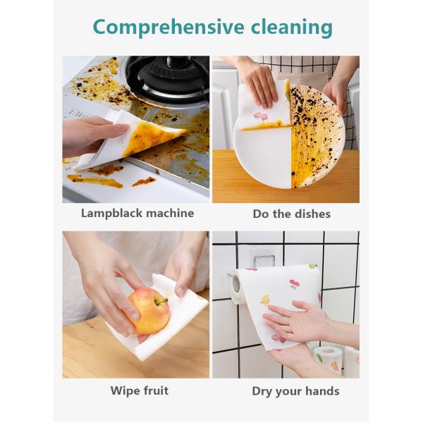 Multi Purpose Disposable Kitchen Spunlace Nonwoven Fabric Printing Pattern Paper Towel