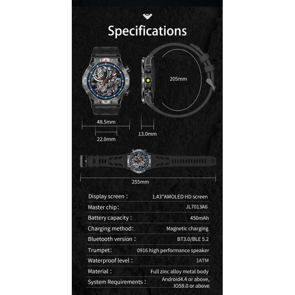 Adjustable Brightness Circle Shape Smartwatch 8 Menu Styles Round Shape Mobile Watch
