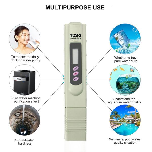 Convenient Pen Type TDS Meter for Detecting Water Contamination and Temperature Changes