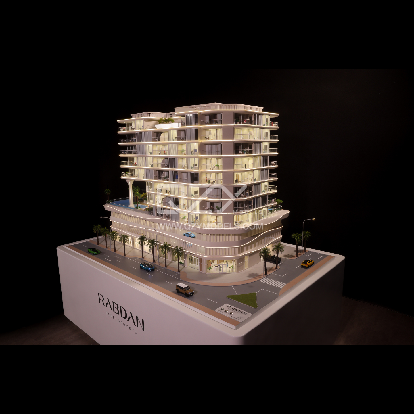 1:40 Scale Luxury Residential Architectural Model with Full Lighting for Industrial Display
