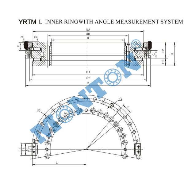 YRTM180 axial and radial bearing yrtm with angle measuring system