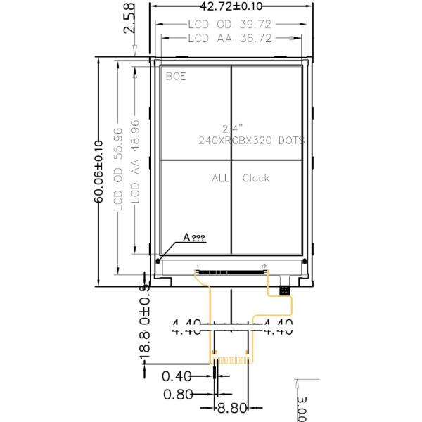 2.4 inch tft display module 240x320 module SPI interface driving IC ST7789V2