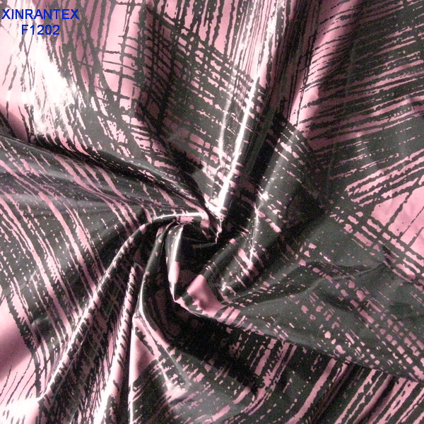F1202 100% polyester fabric foil finishing for jacket