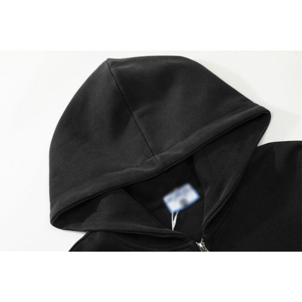 Customized Zipper-Up Solid Hoodie Cotton Polyester Embroidered Design Retro Printed Winter Men's Sports Set
