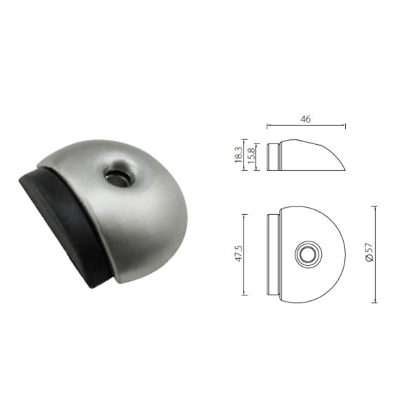 Floor Mount Door Fitting Hardware Easy Install Floor Mount Option Satin