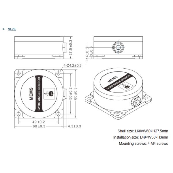 TL740D-CAN2.0A/B CAN OUTPUT ANGULAR GYRO SENSOR MEMS INERTIAL MEMS INERTIAL