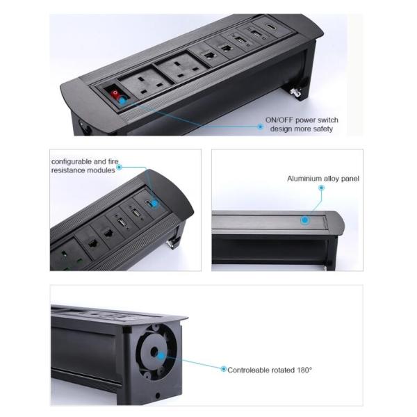 Electric Flip Universal Conference Table Socket Standard Grounding 110V 10A