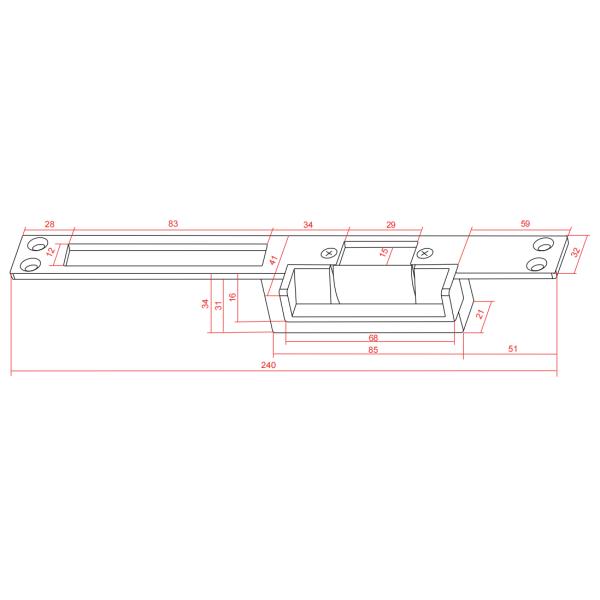 SL240B Surface Mount Electric Strike Lock Mechanical For Door Access Control System