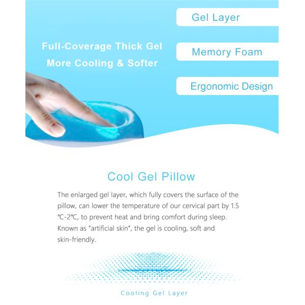 Breathable Cooling Gel Pillow Machine Washable Memory Foam Pillows