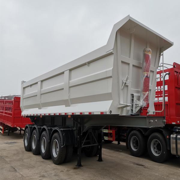 Performance HUAXIANG 45 cubic meter U shape 4 axles dump Trailers tipper semi trailer truck