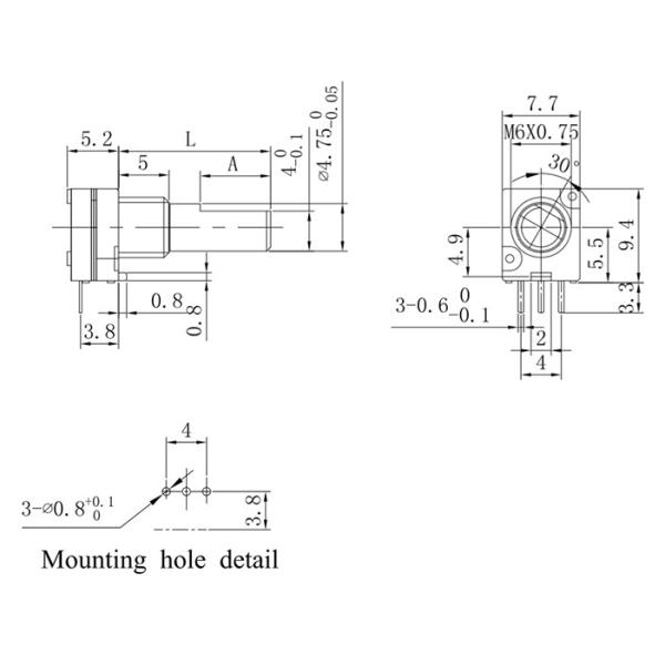 8mm Incremental Single Unit Potentiometer IP67 Waterproof For Volume Adjuster