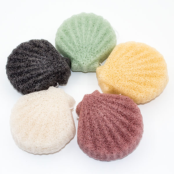 OEM ODM Shell Shaped Skincare Dry Konjac Sponge Compostable
