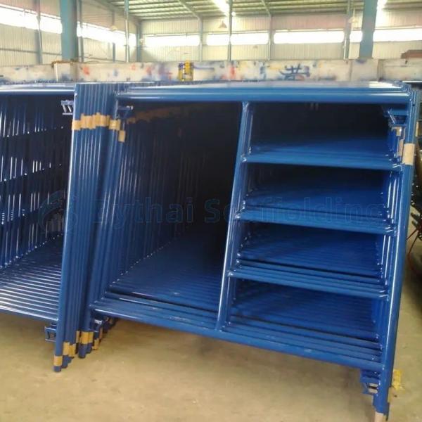 Construction Materials H Frame Scaffolding System Step Style Yellow Pre-Galvanized Q235 Steel