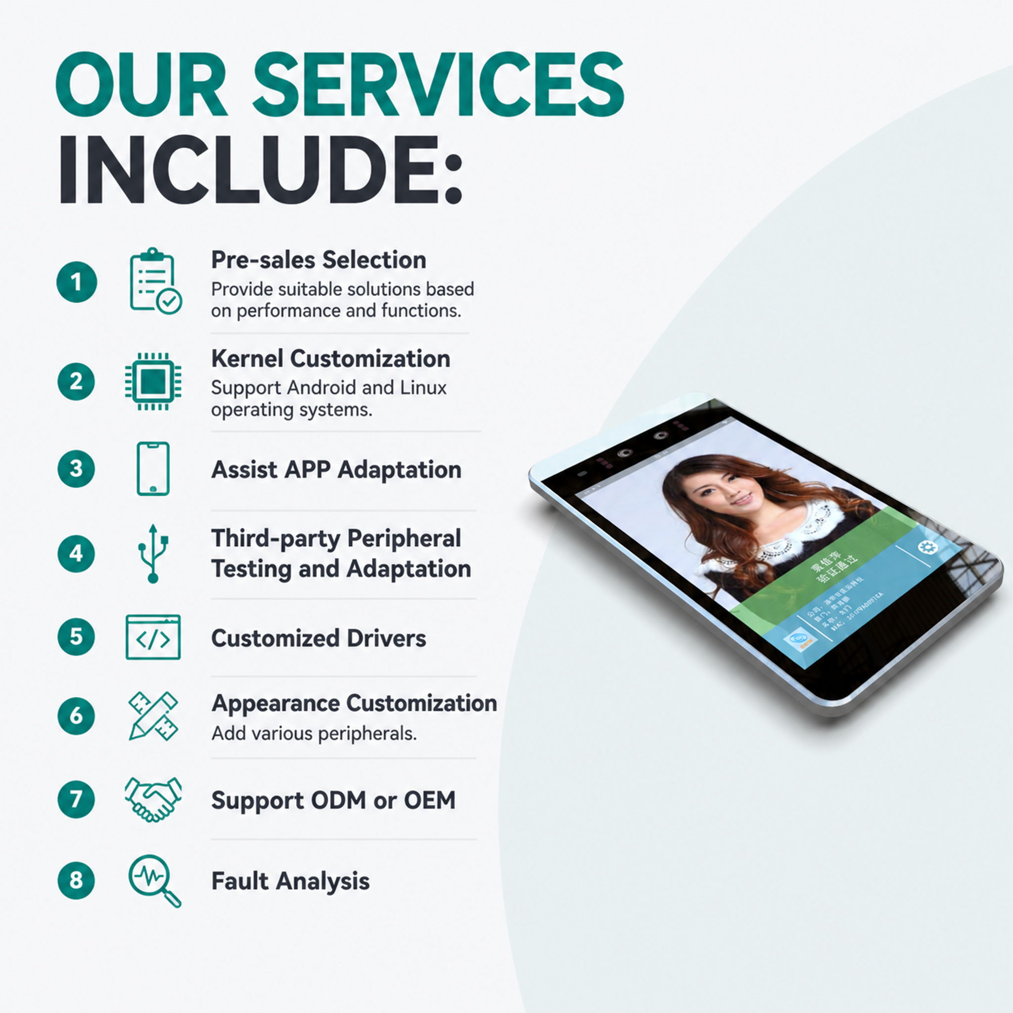 8" Wall Mount Face Recognition Access Control & Attendance Terminal
