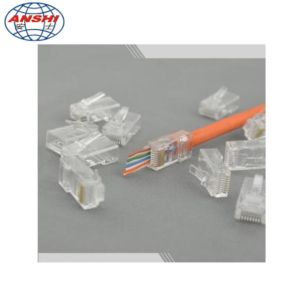 Solid Wire CAT 5e RJ45 Connector 8P8C Unshielded For Network Communication