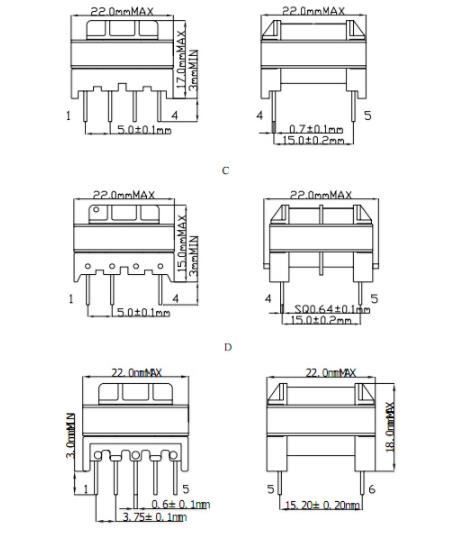 Magnetic Ferrites High Frequency Switching Transformer EF20 MnZn Material For Power Supply