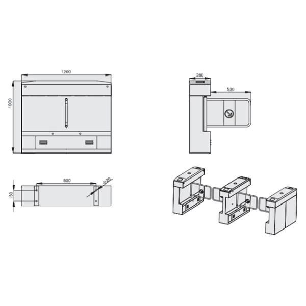 Two-way Direction 180 Angle 304# Stainless Steel Automatic Swing Gate Barrier AC220V 50Hz